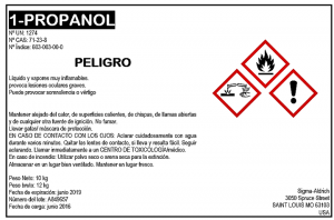 Ejemplo de etiqueta según el Sistema Globalmente Armonizado - SGA